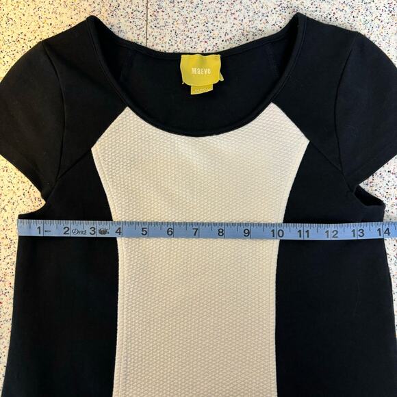 Anthropologie Maeve Colorblock Cap Sleeve Shift Dress Black White Size XS - Picture 5 of 8